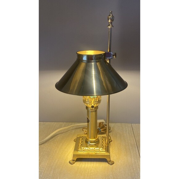 Vintage Paris Istanbul Orient Express Brass Clawfoot  Adjustable Table Lamp 20" - Picture 1 of 15